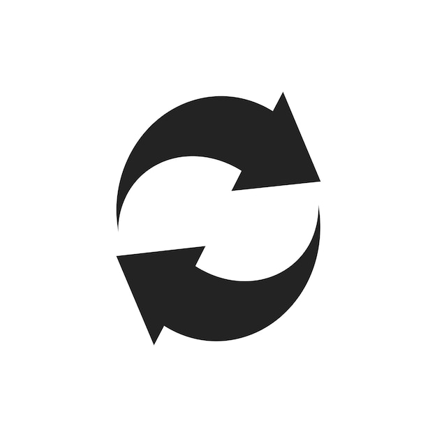 Circular arrow icon represents the refresh and reload symbol for user interface design