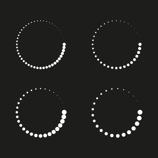 circular dot shape halftone round form abstract vector symbol black gradient background