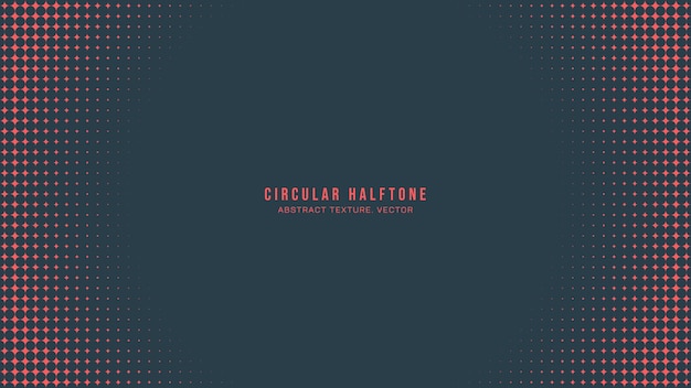 Circular halftone pattern faded round frame vector red black abstract background
