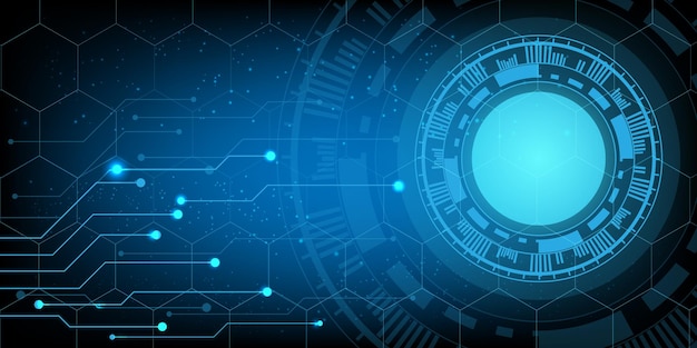 circular hud connection with circuit board futuristic modern website background or cover page vector