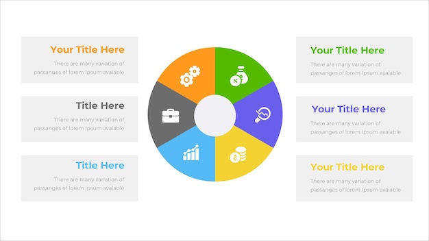 Circular infographic design template with various placeholder icons