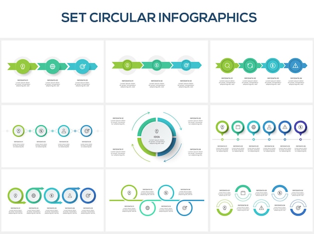 circular infographic with 3 4 5 6 steps options parts or processes business data visualization