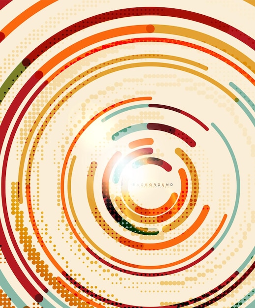 circular lines circles geometric abstract background vector illustration