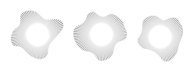 Circular sound wave Sound lines radial spectrum audio equalizers Circular geometric wavy frame Vector illustration