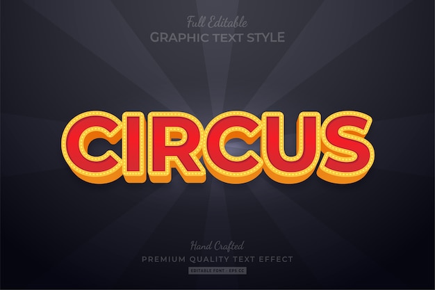 circus editable text style effect  