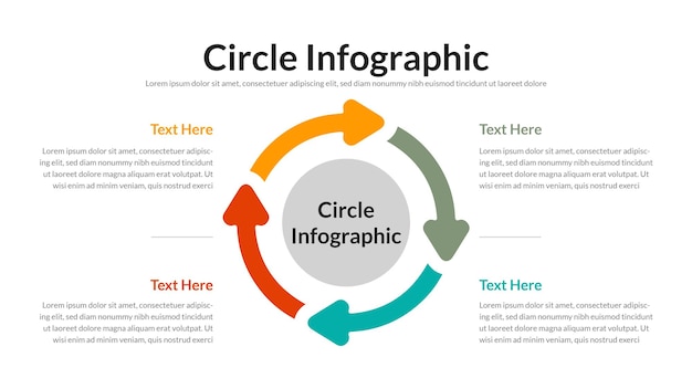 Cirkel infografik præsentations layout, der er fuldt redigerbar