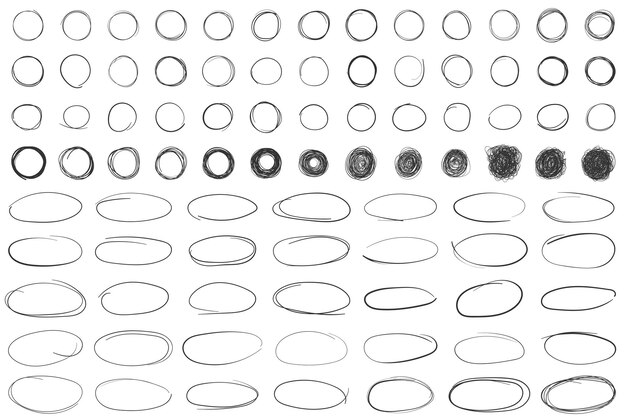 Cirkel, linje, sketch-ikon i handritad stil. Cirkulär kladd, doodle-vektorillustration på isolerad bakgrund. Blyerts- eller pennbubbeltecken, affärskoncept