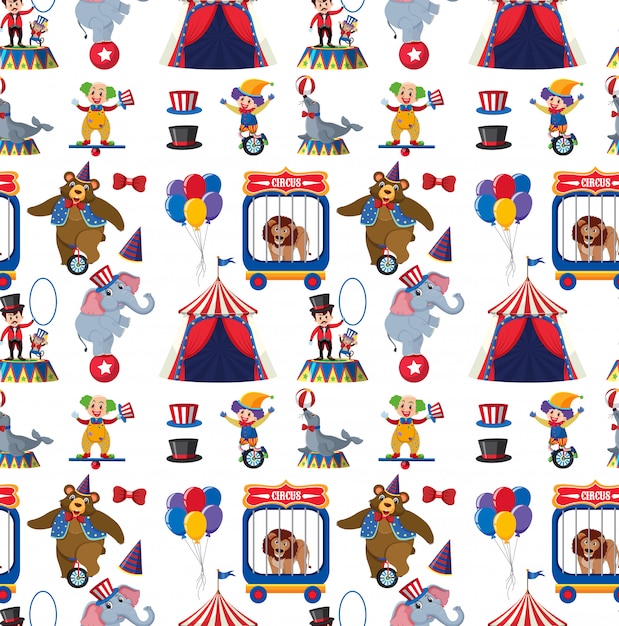 Cirkus tema mønster