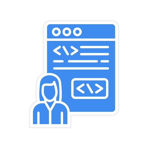 citizen developer female icon vector image can be used for no code