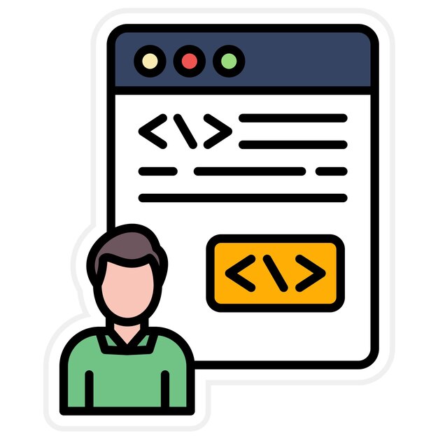 Citizen Developer Male icon vector image Can be used for No Code