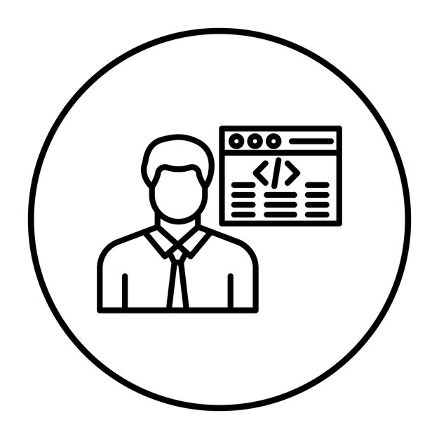 Citizen Developer Male vector icon Can be used for No Code iconset