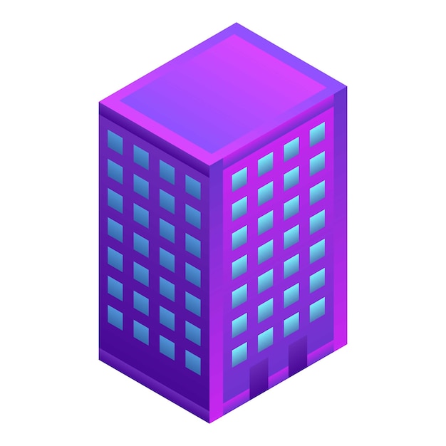 City hotel building icon Isometric of city hotel building vector icon for web design isolated on white background