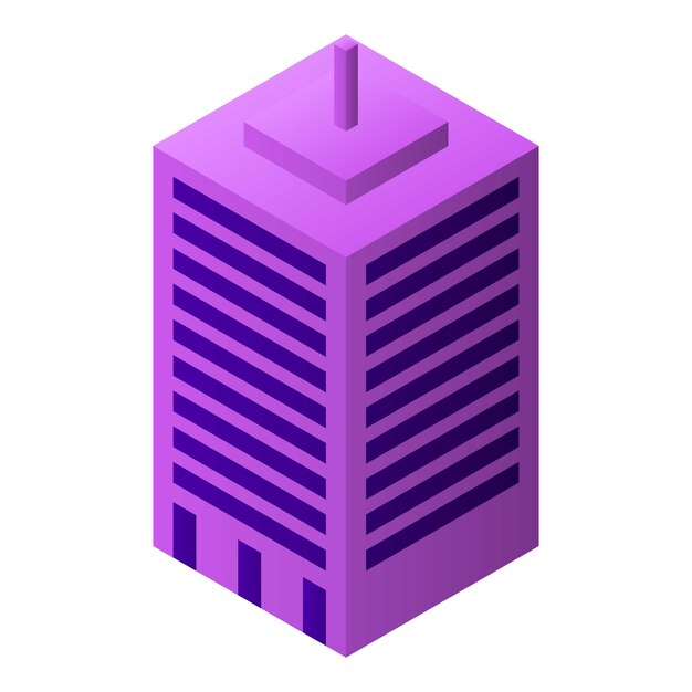 City modern building icon Isometric of city modern building vector icon for web design isolated on white background