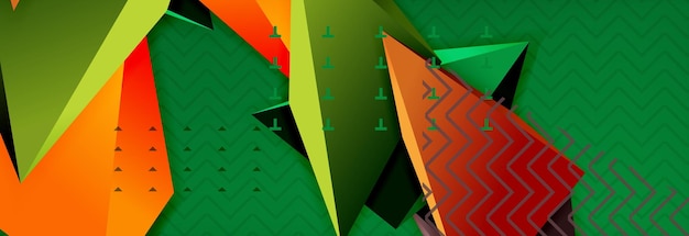 Çizgilerle origami fütüristik şablonu soyut arka plan vektör 3D üçgen şekilleri