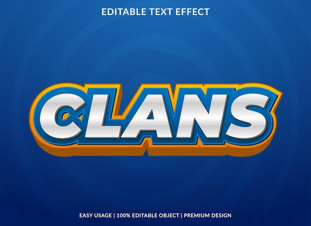 clans text effect template with abstract style use for business brand and logo