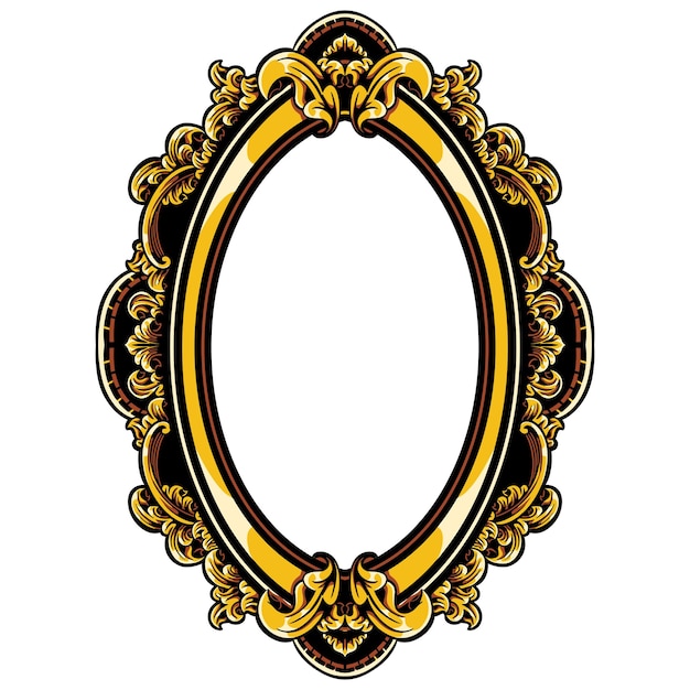 Clasic Vintage Gold Frame ornament Decoration