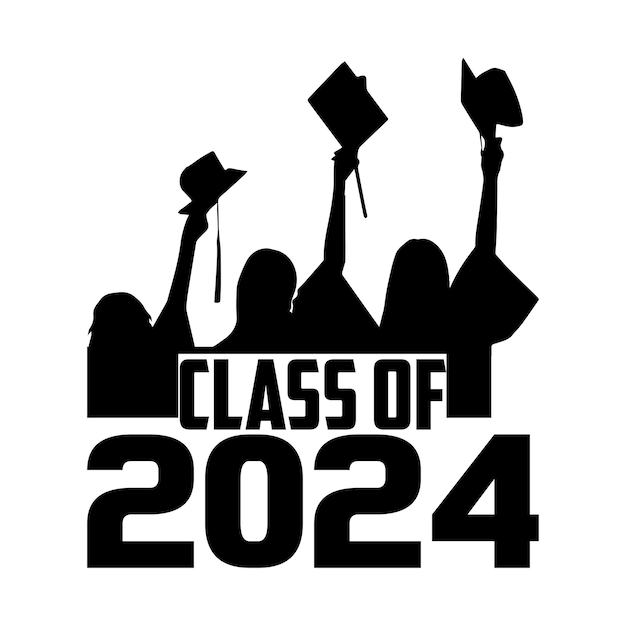 Class of 2024 typography design vector Text for design congratulation event Tshirt party high