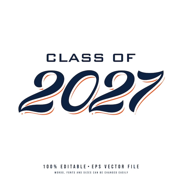 Class of 2027 typography design vector Text for design congratulation event Tshirt
