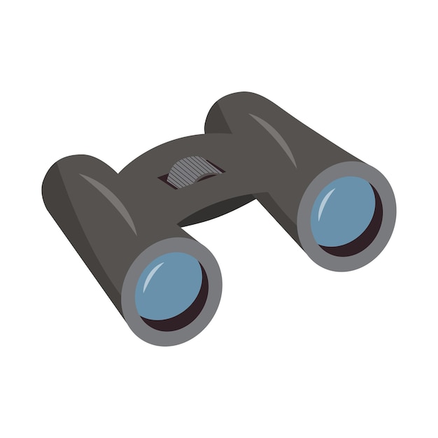 classic binoculars with clear lenses 3d isometric vector illustration