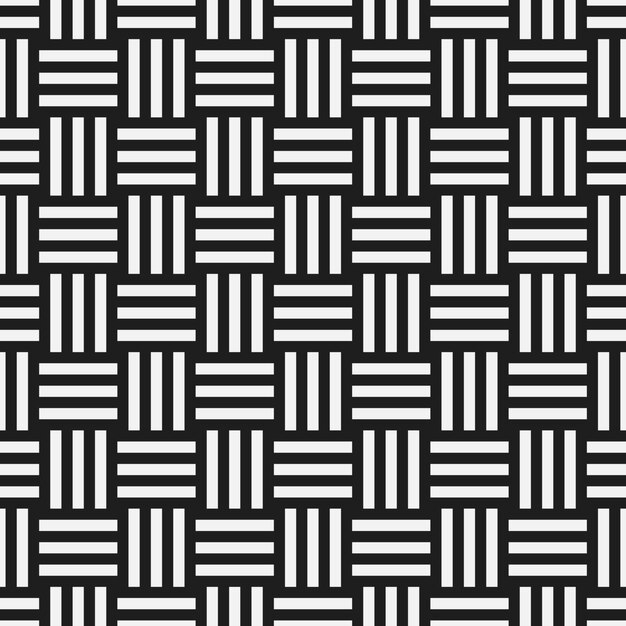 Classic geometric black and white ornament Vector seamless pattern