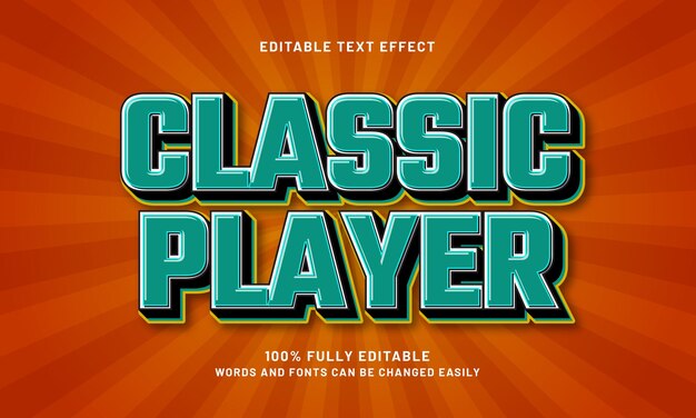 classic player editable text effects with a retro and game theme