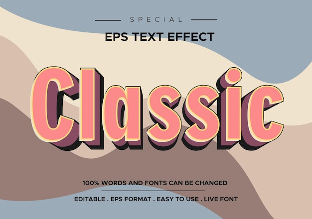 classic style editable text effect