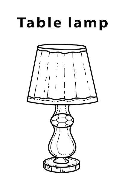 Classic table lamp in the style of doodle drawing table lamps, large and small with hand-drawn
