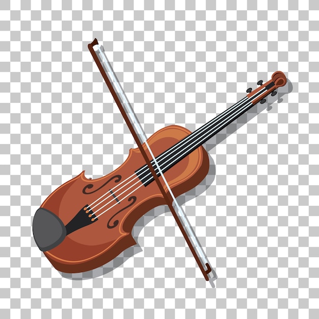 Classic violin isolated on transparent background