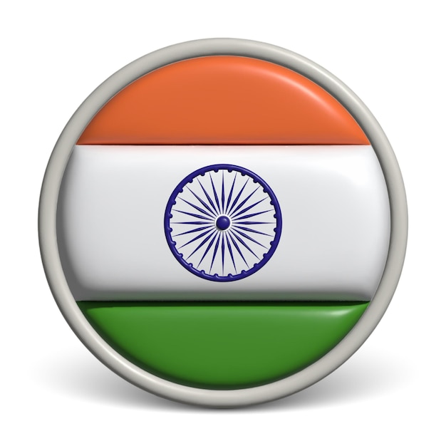 Clay render vector icon flag India