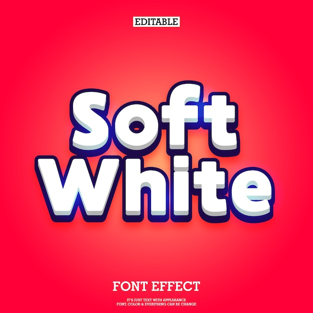 clean 3d cartoon soft text effect with shine effect