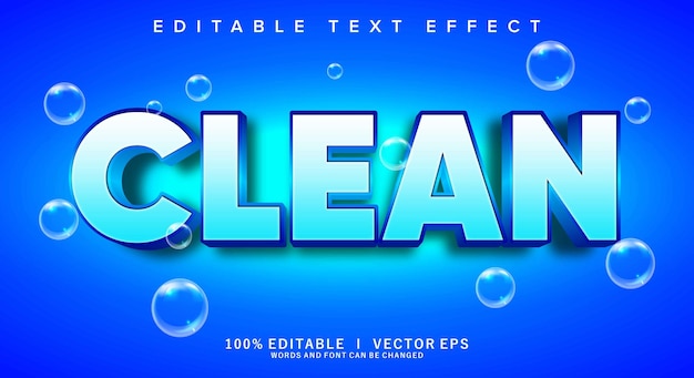 clean 3d vector text effect with modern style design