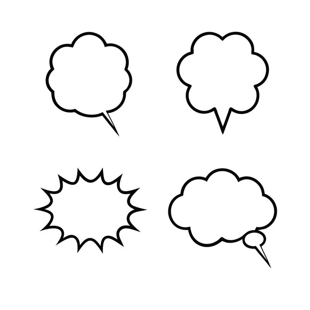 Clean and Minimalist Vector Bundle of Speech and Thought Bubble Designs
