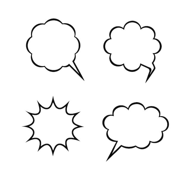 Clean and Minimalist Vector Bundle of Speech and Thought Bubble Designs