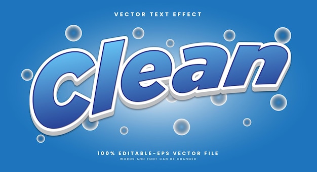 Clean editable text effect Template Suitable for Washing Style Theme