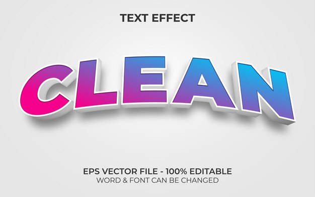 Clean text effect style Editable text effect curved theme