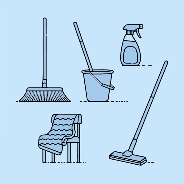 cleaning service icon set