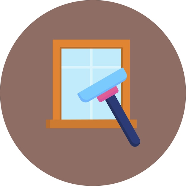 Cleaning Window Flat Illustration