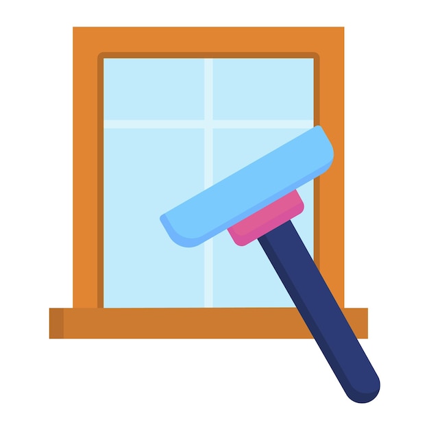 Cleaning Window Flat Illustration