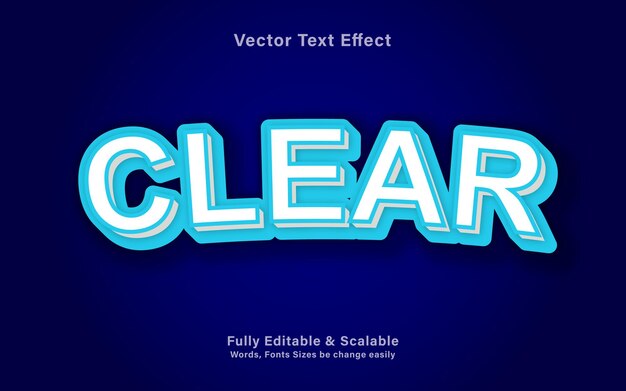Clear 3D Text Effect Fully Editable Vector