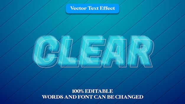 clear editable 3d text effect with modern color style