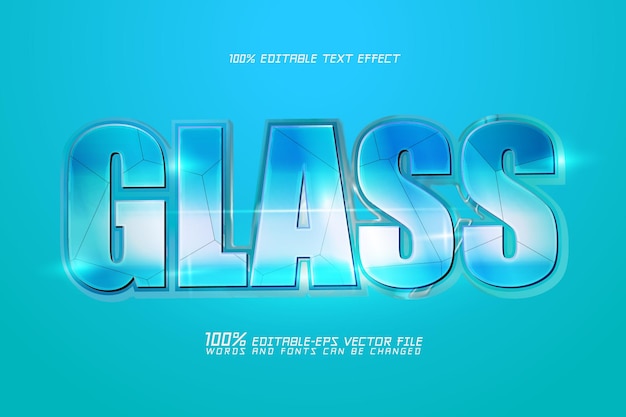 clear glass effect editable shinny text effect