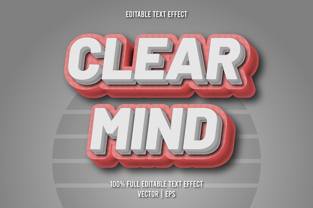 Clear mind editable text effect retro style
