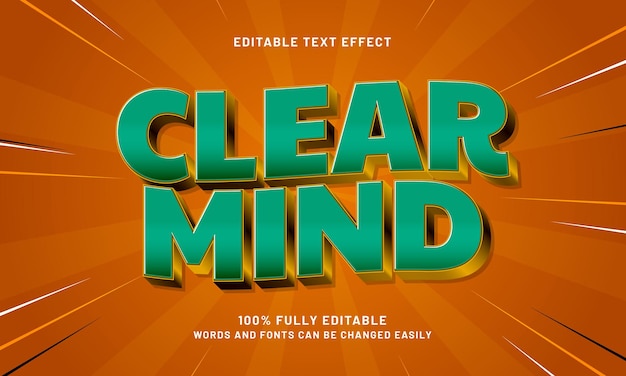 clear mind editable text effects with a clean and simple theme