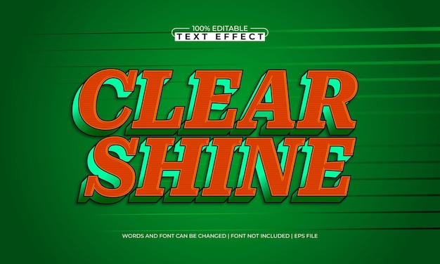 clear shine editable text effect with a simple and modern text style