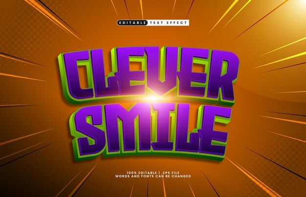 clever smile editable text effect with a smart and happy text style