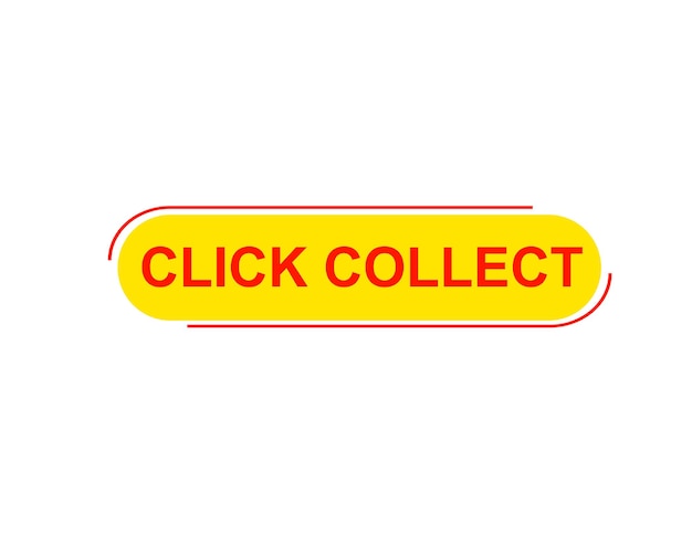 Click collect web Vector Illustration button label template text with colorful icon
