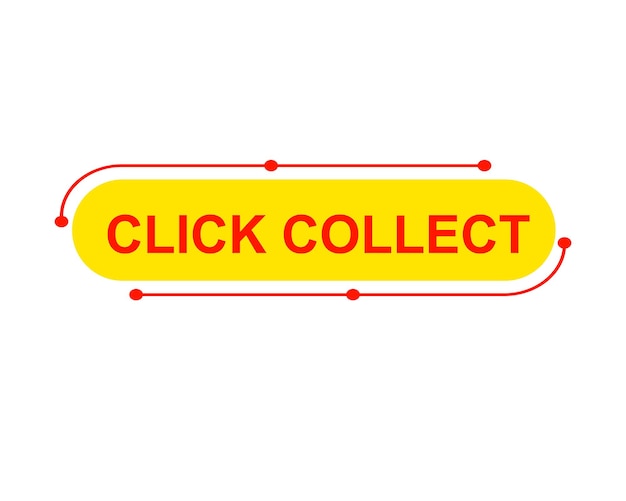 Click collect web Vector Illustration button label template text with colorful icon
