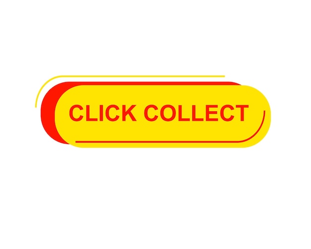Click collect web Vector Illustration button label template text with colorful icon
