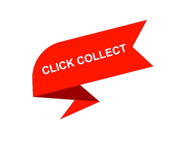 Click collect web Vector Illustration button label template text with colorful icon