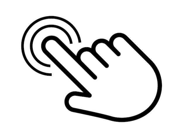 Click cursor set computer pointer hand and arrow icon press pick action element